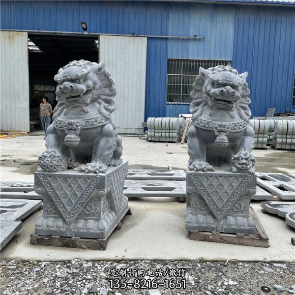 花崗巖石雕獅子，青石天安門獅子