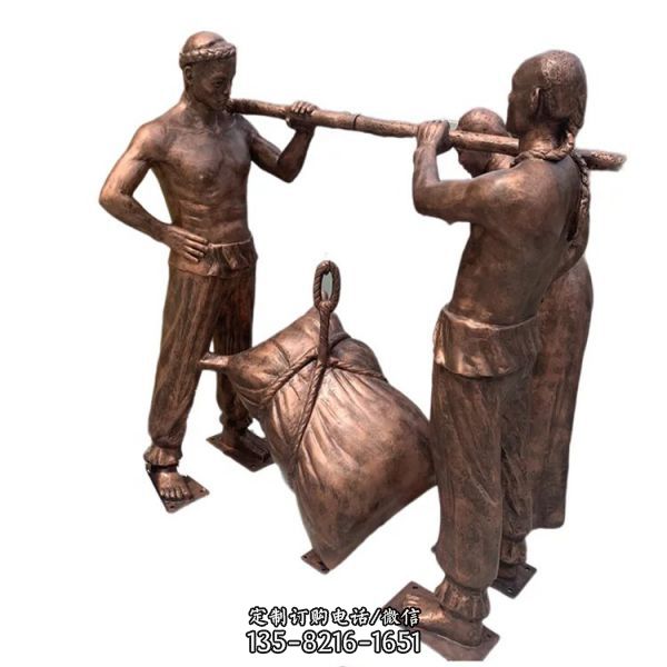 公園擺放玻璃鋼仿銅人物雕塑小品 （5）