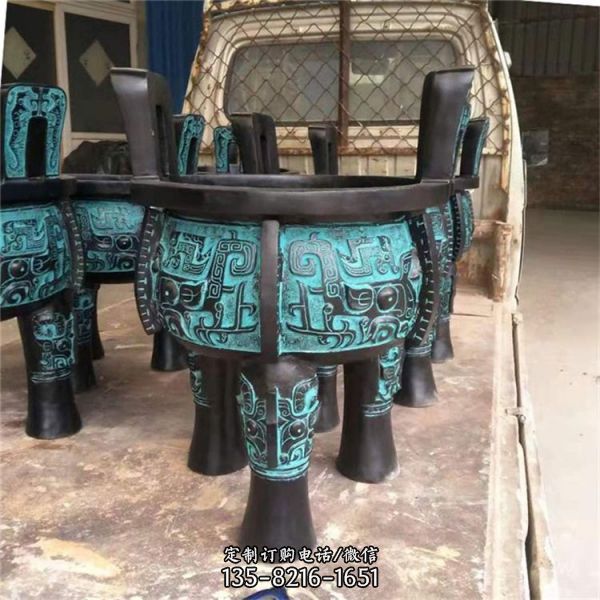 寺廟仿古青銅器鼎雕塑（5）