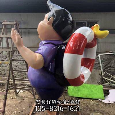 景區游樂場擺放玻璃鋼男孩擺件雕像小品（3）