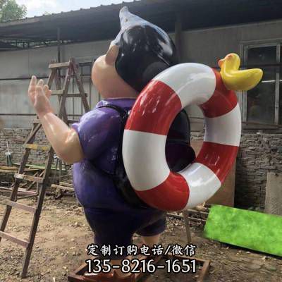 景區游樂場擺放玻璃鋼男孩擺件雕像小品（2）