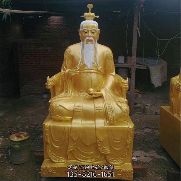 寺廟供奉神佛玻璃鋼彩繪大型景觀三清祖師雕塑（5）