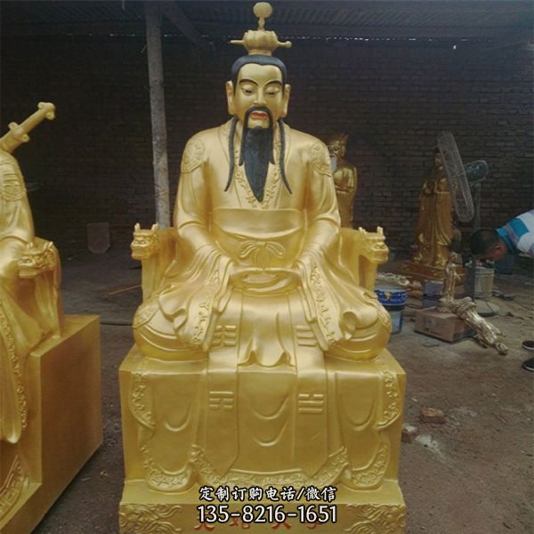 寺廟供奉神佛玻璃鋼彩繪大型景觀三清祖師雕塑（2）