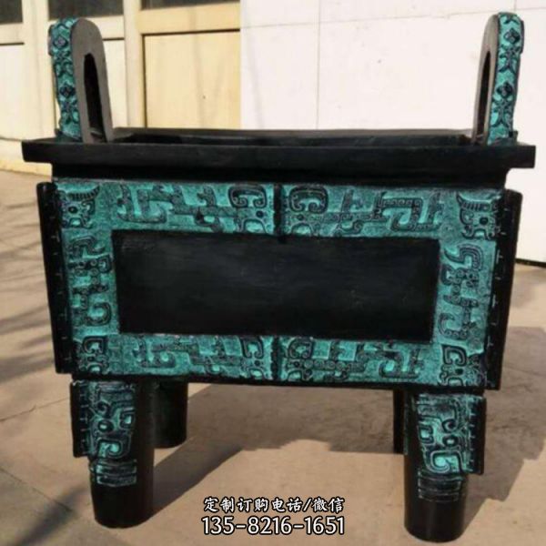 青銅鼎工藝品寺廟庭院 方形青銅鼎雕塑（5）