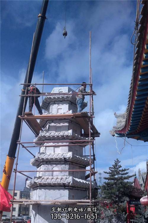 寺廟寶塔供奉擺件仿古中式石雕佛塔雕塑（2）