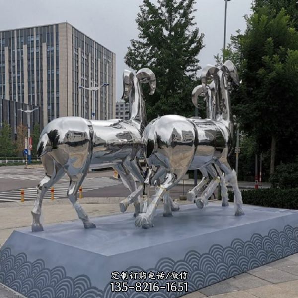 園林景觀大型不銹鋼動物雕塑小品擺件（1）