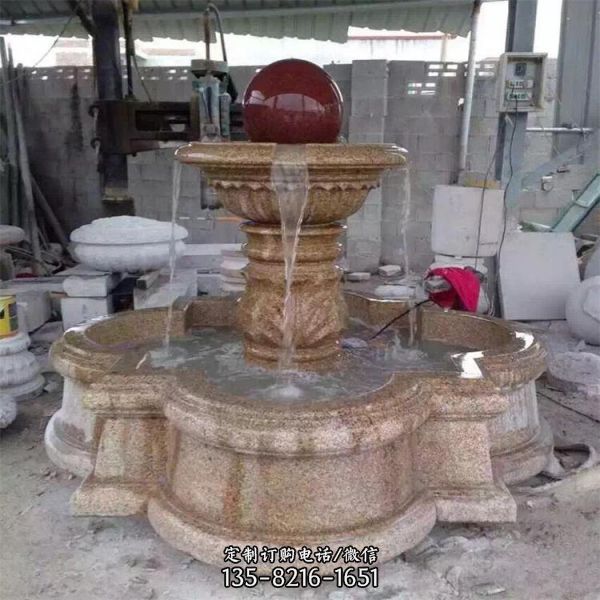 砂石大理石石雕流水擺件噴泉雕塑