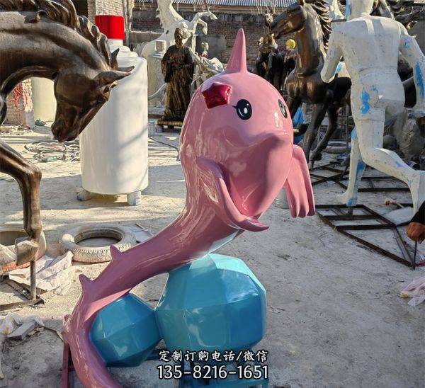 游樂園海洋館卡通海豚玻璃鋼雕塑（2）