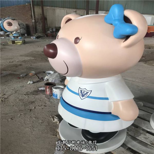 商場游樂場幼兒園玻璃鋼卡通美陳擺件小熊