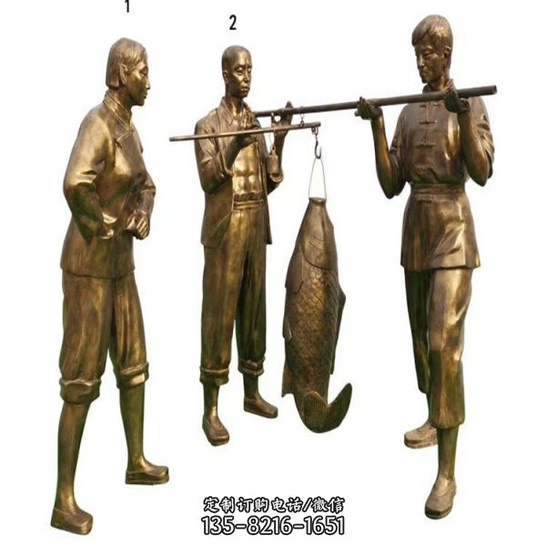 民族人物雕塑 玻璃鋼仿銅人物景觀雕塑（3）