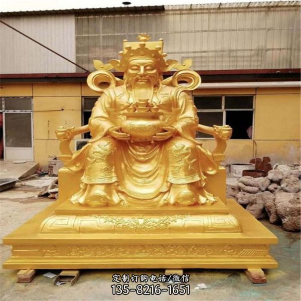 玻璃鋼仿銅寺廟宗教財神雕塑