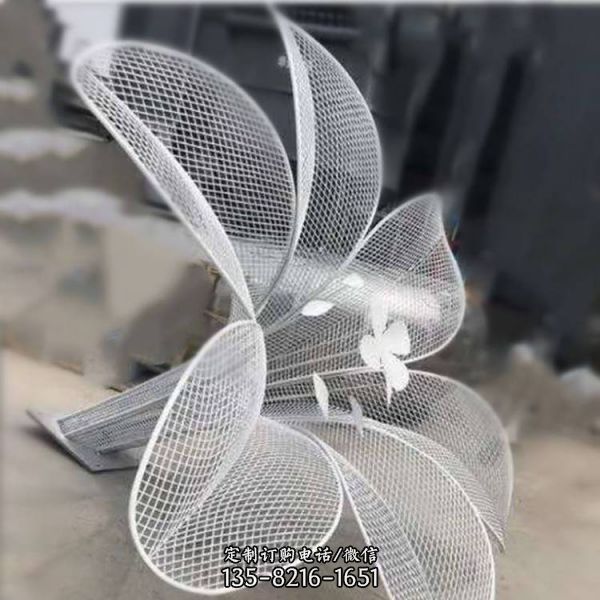 不銹鋼鏤空創意花朵雕塑擺件