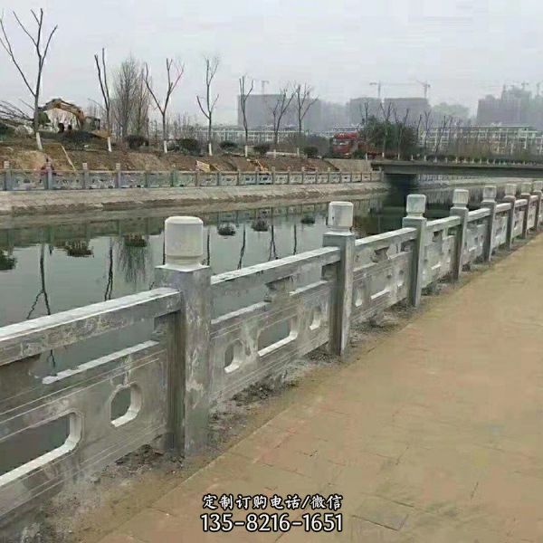 景區河道公園大理石雕刻防護石欄桿 