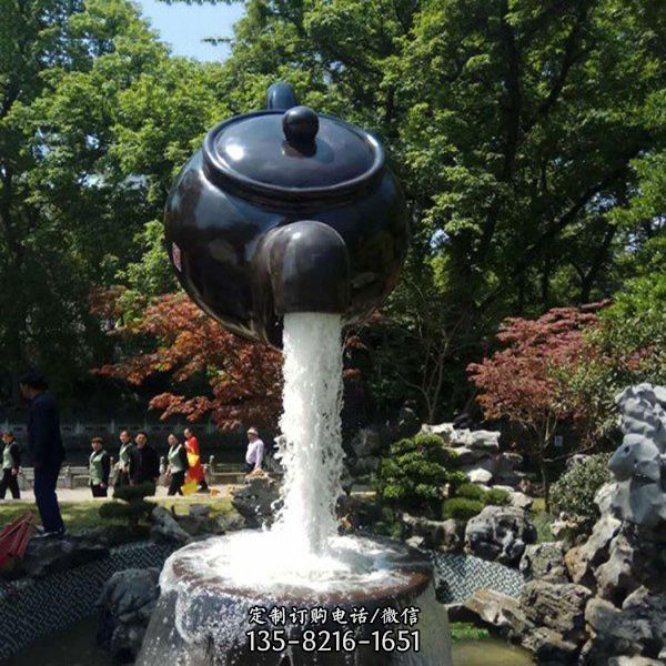 園林景觀不銹鋼噴漆天壺流水擺件（4）