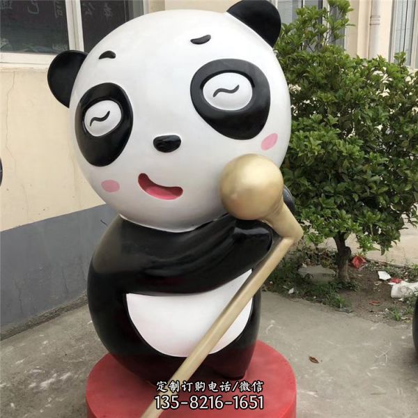 公園商廈卡通公仔玻璃鋼熊貓雕塑（1）