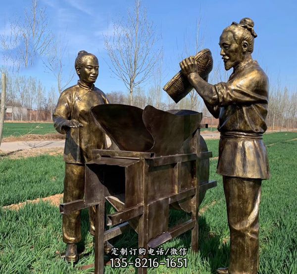 玻璃鋼仿銅民俗人物小品雕塑（4）