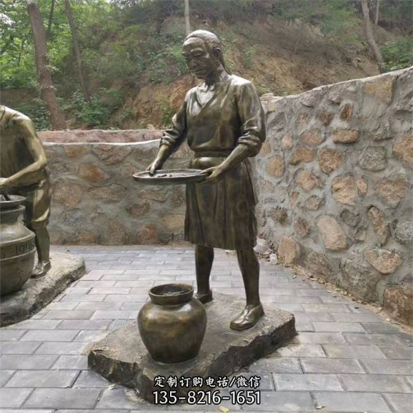 樓盤綠地擺放玻璃鋼仿銅人物雕塑（4）