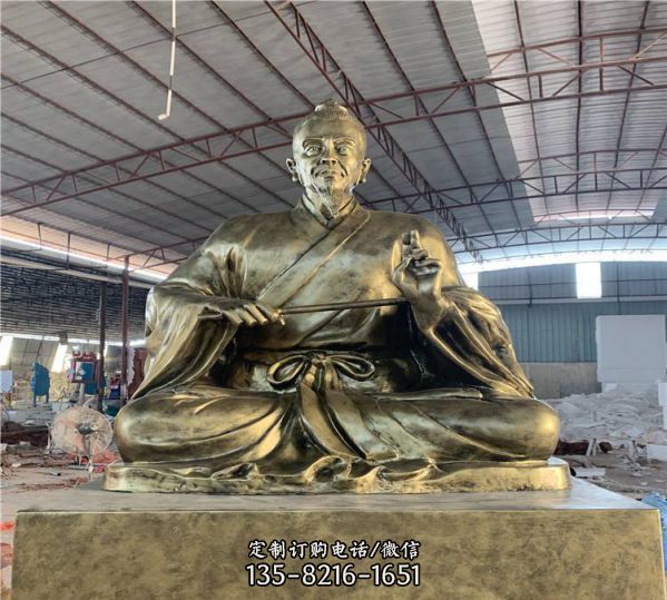 學(xué)院擺放玻璃鋼仿銅教育家孔子人物雕塑（1）