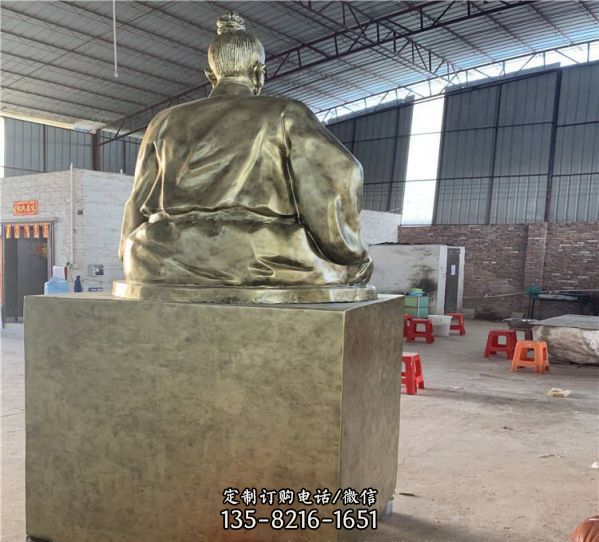 學(xué)院擺放玻璃鋼仿銅教育家孔子人物雕塑（2）
