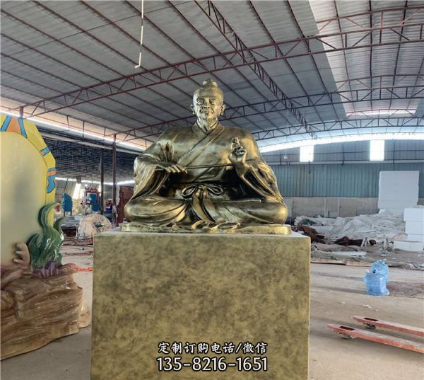 學(xué)院擺放玻璃鋼仿銅教育家孔子人物雕塑（3）