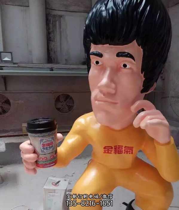 動漫展武館玻璃鋼李小龍公仔雕像（3）