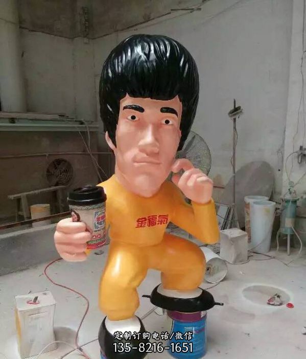 動漫展武館玻璃鋼李小龍公仔雕像（1）