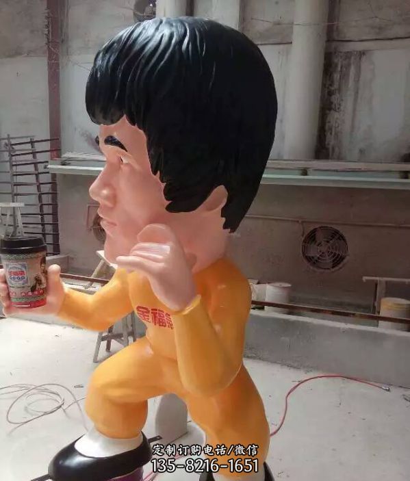動漫展武館玻璃鋼李小龍公仔雕像（2）