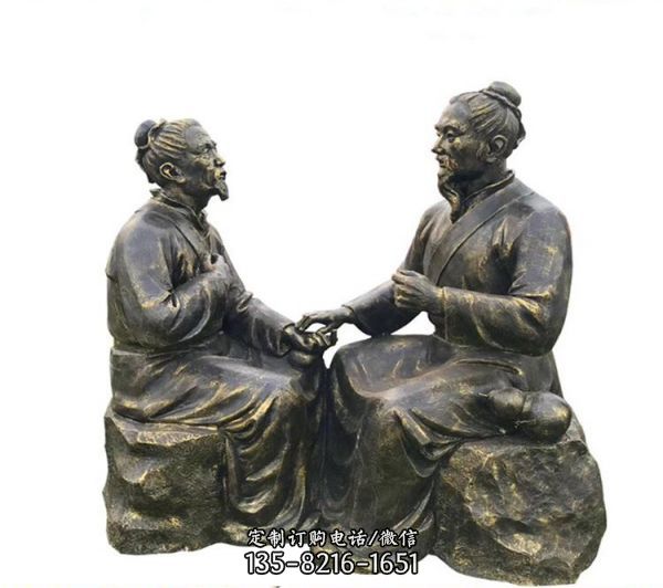 景區(qū)園林擺放玻璃鋼仿銅民俗人主題小品雕塑（2）