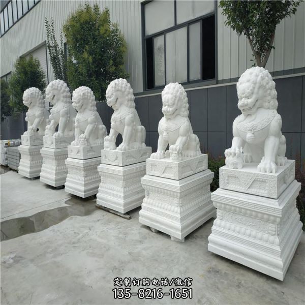 石雕獅子小品公園漢白玉景觀雕塑（1）