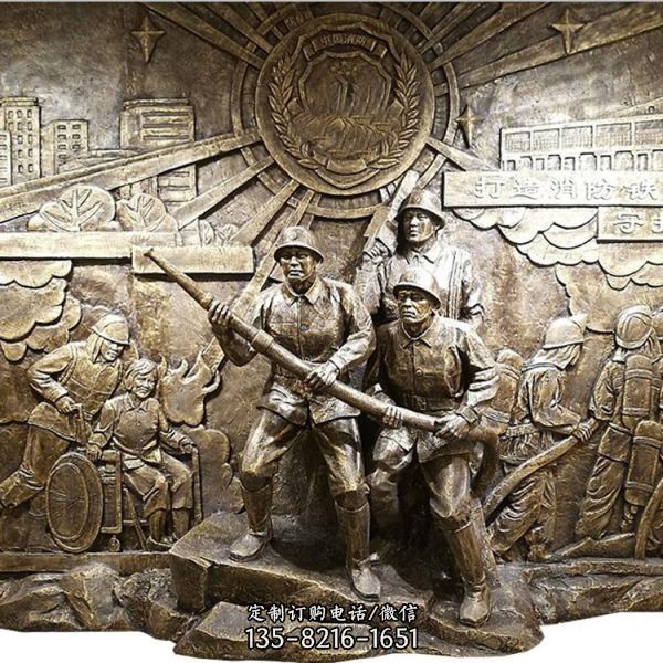廣場展覽館擺放英雄主題玻璃鋼制品人物雕塑（1）