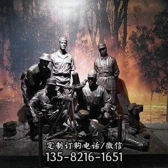 廣場展覽館擺放英雄主題玻璃鋼制品人物雕塑（3）