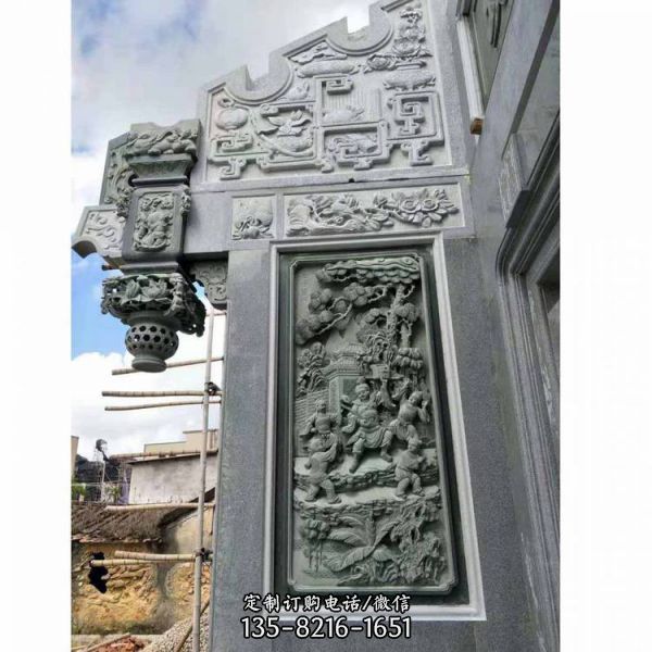 景區(qū)庭院裝飾大理石青石浮雕壁畫影壁墻地雕（5）