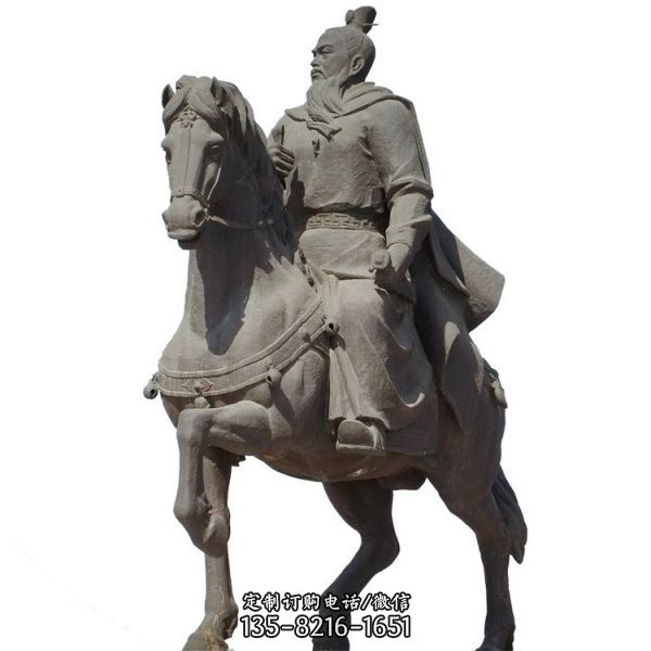 玻璃鋼英雄騎馬人物雕塑大型廣場古代蒙古將軍馬模型射箭銅雕（5）
