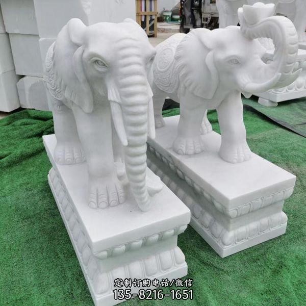 石雕別墅招財辟邪瑞獸石大象動物雕塑（4）