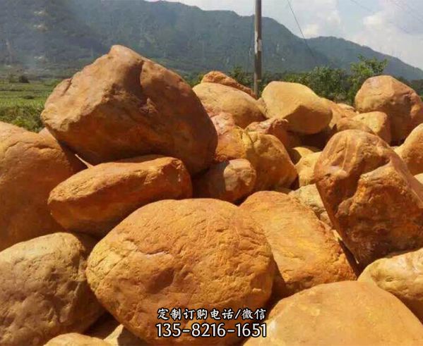 企業小區景點裝飾黃色大小型假山石（2）
