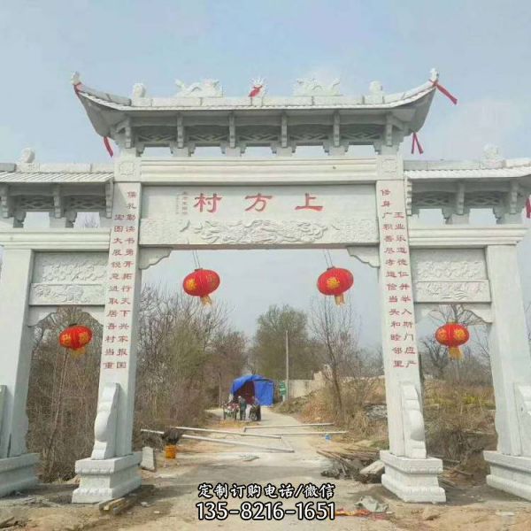 仿古青石寺廟門樓牌坊（1）