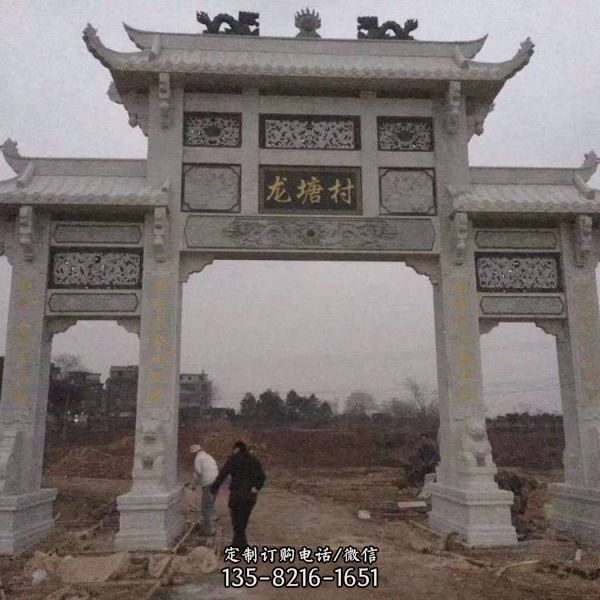 仿古青石寺廟門樓牌坊（4）