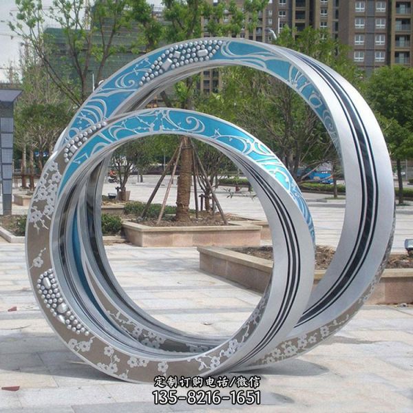公園擺件大型環形鏡面不銹鋼景觀雕塑（1）