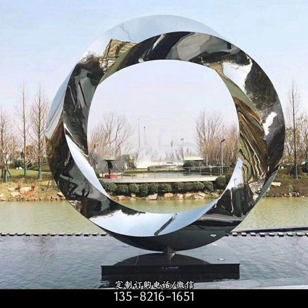 公園擺件大型環形鏡面不銹鋼景觀雕塑（5）