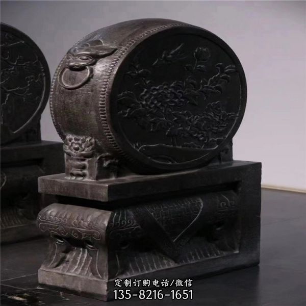 景區仿古青石迎門抱鼓石 （4）