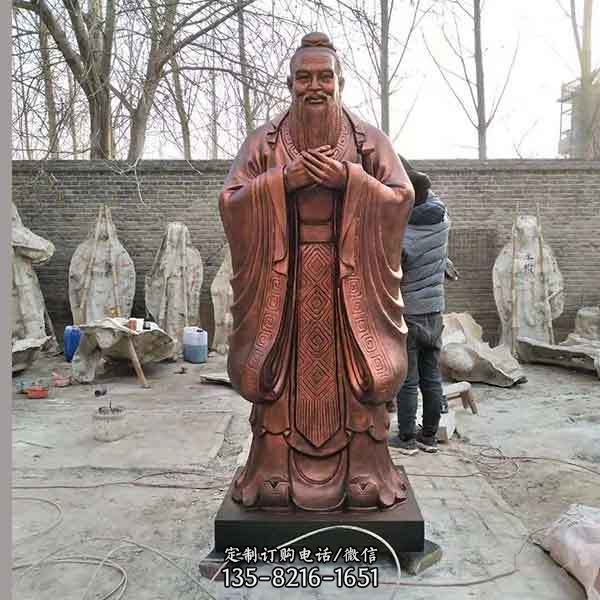 廣場公園玻璃鋼仿銅鹿人物景觀雕塑（4）