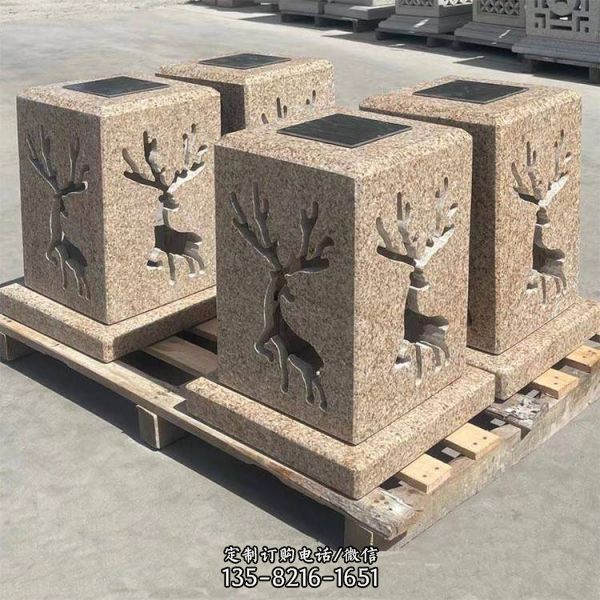 公園戶外花崗石創(chuàng)意鏤空石凳雕塑
