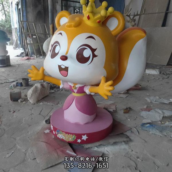 玻璃鋼卡通商場游樂場松鼠擺件