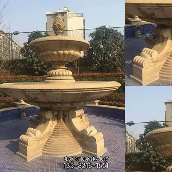 大型戶外景觀大理石石雕噴泉雕塑（1）