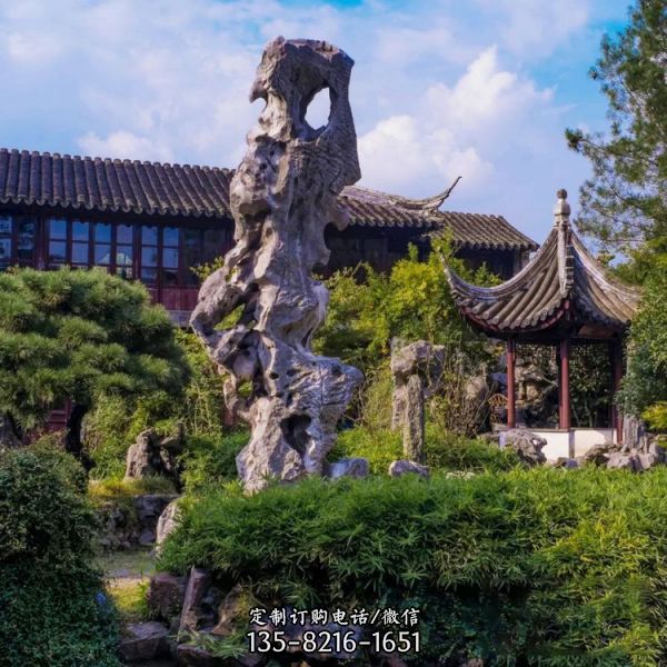 天然太湖石園林景觀假山塘水景石雕塑（5）