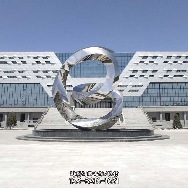 校園圖書館不銹鋼雕塑大型校慶抽象景觀雕塑（1）