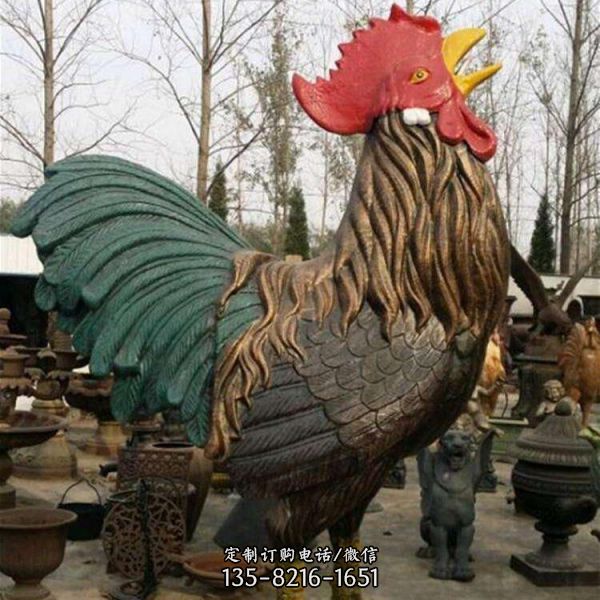 廣場(chǎng)大型玻璃鋼仿銅大公雞雕塑