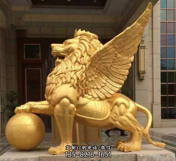 酒店門前擺放獅子鑄銅動物雕塑（1）