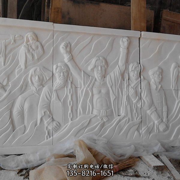 玻璃鋼仿石雕中式庭院大型浮雕壁畫裝飾（3）