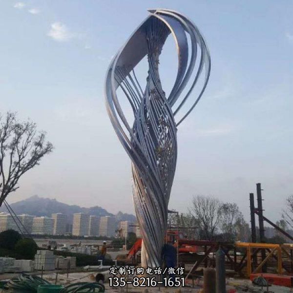 大型戶外公共不銹鋼抽象景觀雕塑 （1）